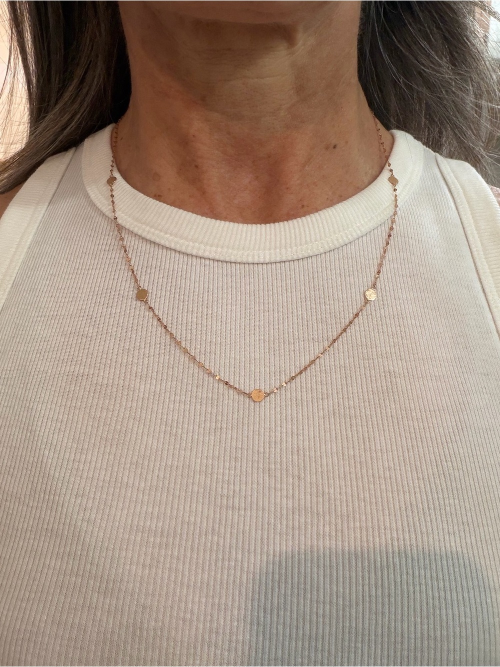 Lana Delicate Rose Gold Disc Station Necklace - Women Jewelry